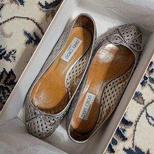 Jimmy Choo Women's Silver Flats w/ Box